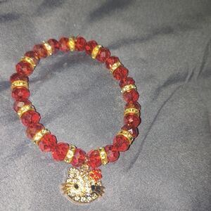 Red and Gold Hello Kitty Bracelet